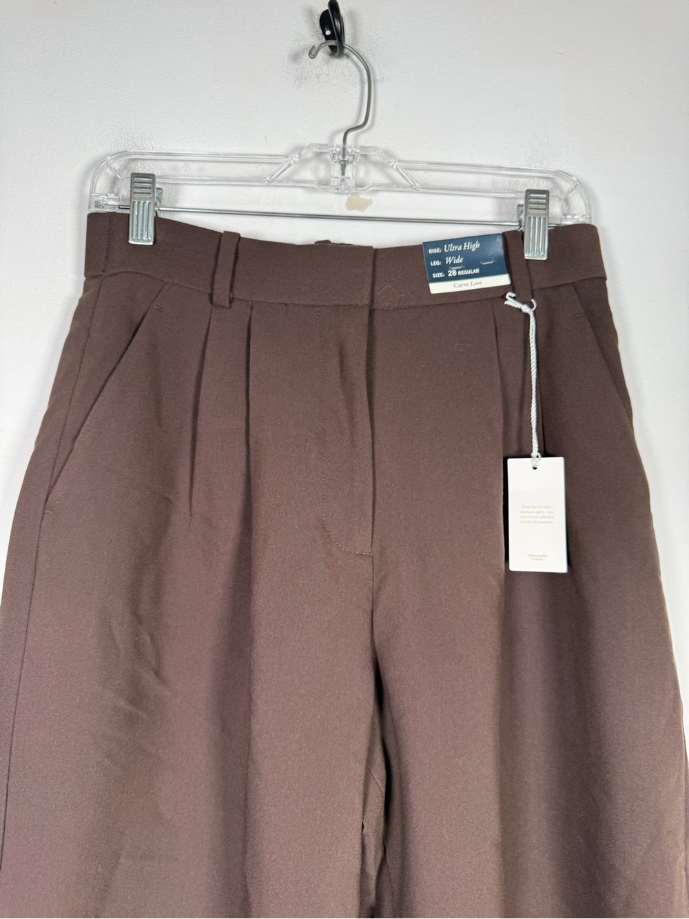 Abercrombie & Fitch NWT Size 28 Curve Love Ultra High Wide Leg Sloane Tailored - Picture 2 of 12
